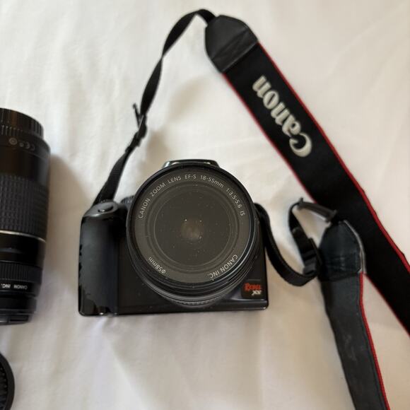 Canon EOS Rebel XS DS126191 Camera 2 Lenses (18-55 & 75-300mm) Battery & Charger - Picture 3 of 16